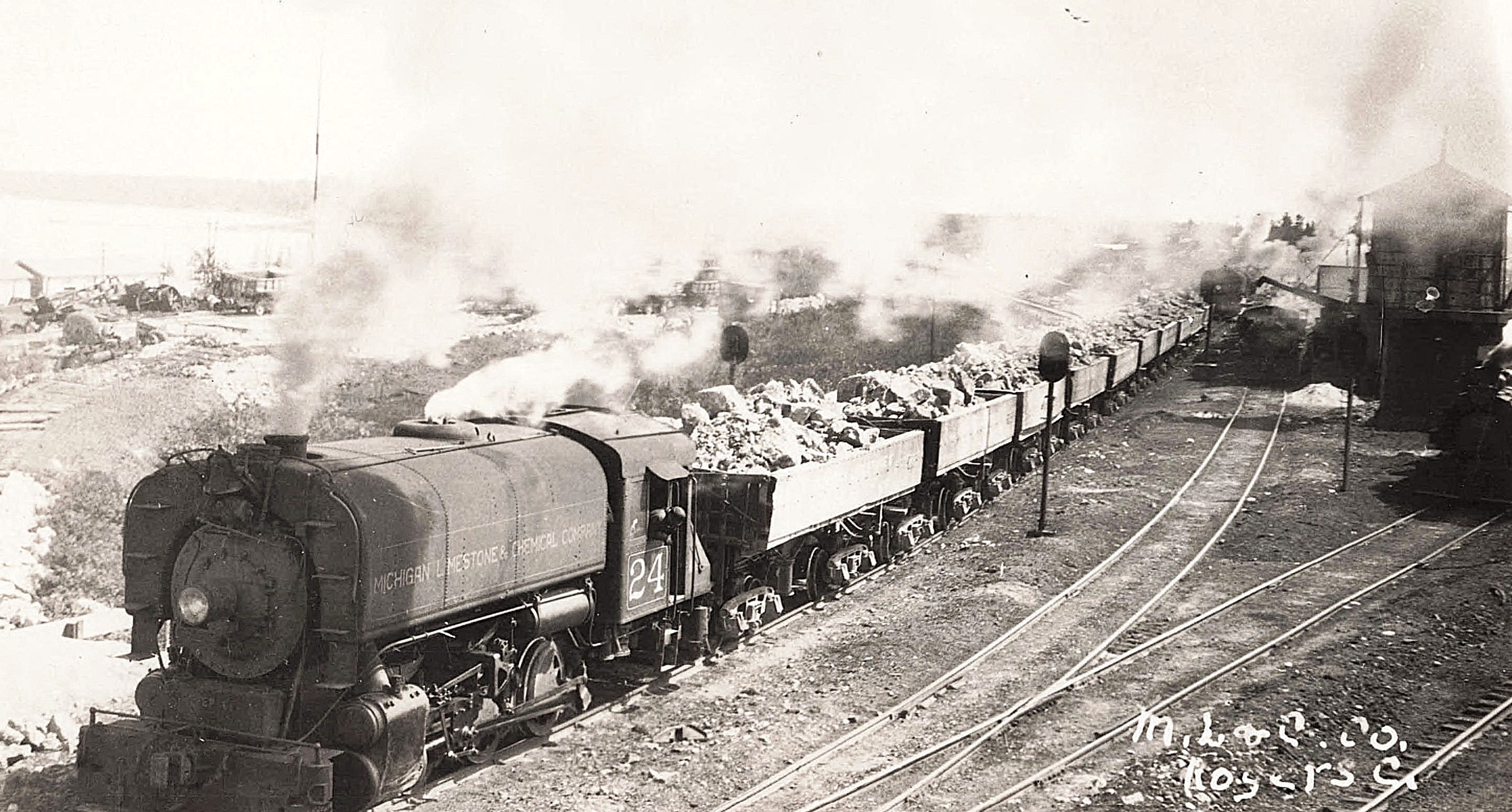 Calcite quarry locomotive and train